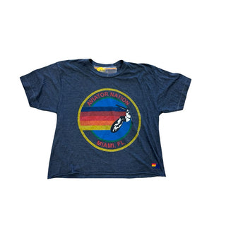 Aviator Nation Charcoal T-Shirt with Circle Logo, large