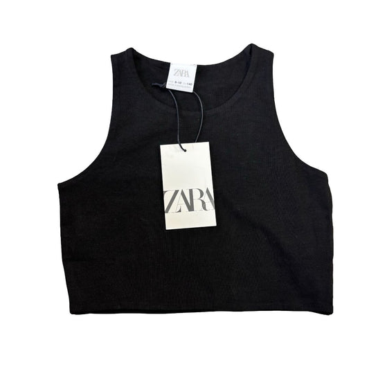 Zara new w/tags black crop tank top, 9-10 years