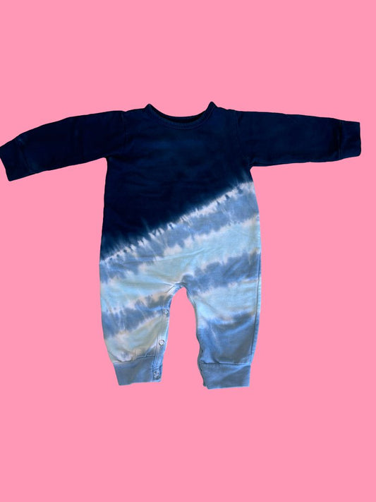 Rock-n-Plauy tie dye romper, 6-12 months