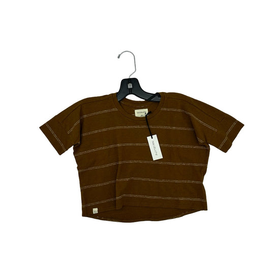 Bacabuche Oversized jersey tee ochre stripes new with tags, 2-3 years
