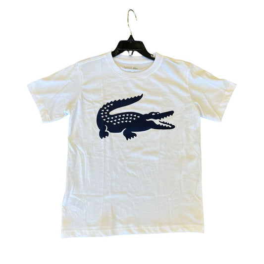 Lacoste white w/navy alligator tshirt, 10 years