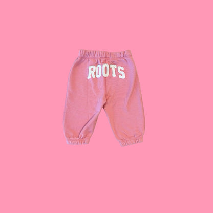 Roots Baby Pink sweatpants, 6-12 months