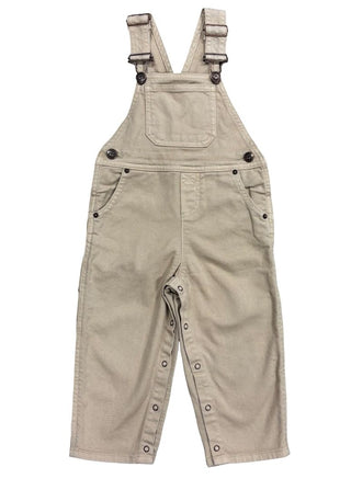 Bonpoint Beige Overalls with Snaps, 2 years