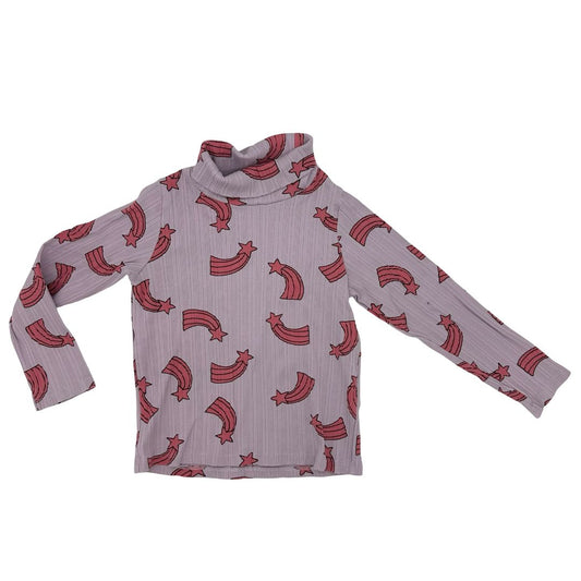 Mini Rodini pink shooting star turtleneck, 6-7 years