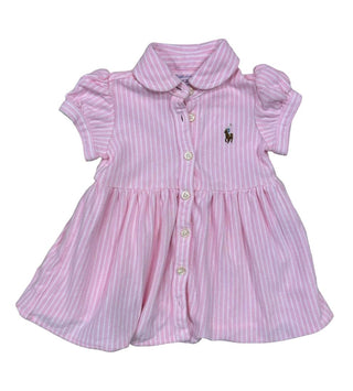 Polo Ralph Lauren Pink Pinstripe Collared Dress, 3 months