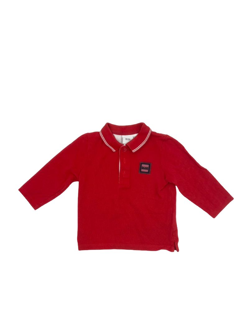 Hugo Boss Red Collared Long Sleeve, 12 months