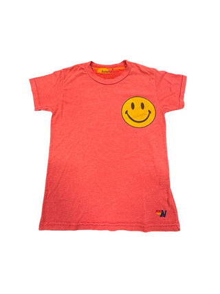 Aviator Nation Red T-Shirt with Smiley Face, 8 years