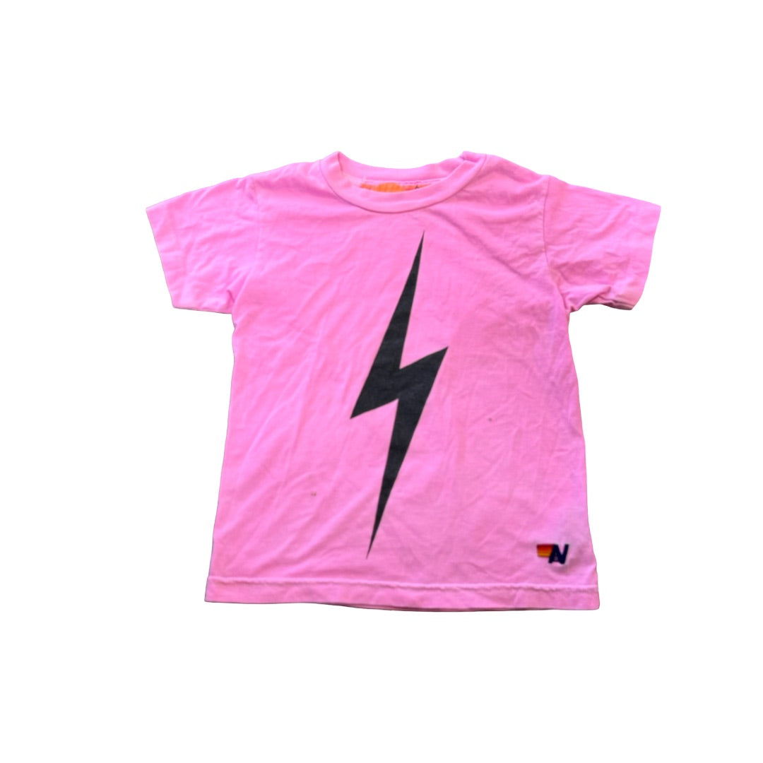 Aviator Nation Pink lightning bolt tshirt, 6 years