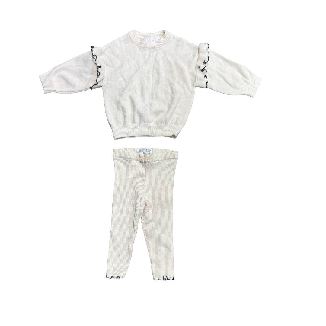 Zara Cream sweater/pant set, 9-12 months