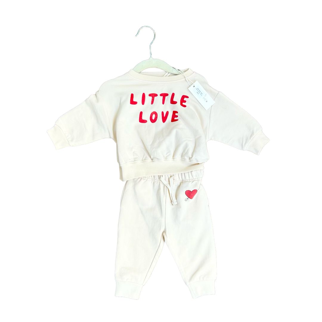 Quincy Mae Relaxed fleece sweat set new with tags, 3-6 months