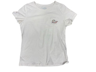 Vineyard Vines White T-Shirt with Whale Graphic, M