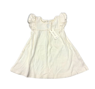 Quincy Mae Cream White Flutter Sleeve Dress, 18-24 months