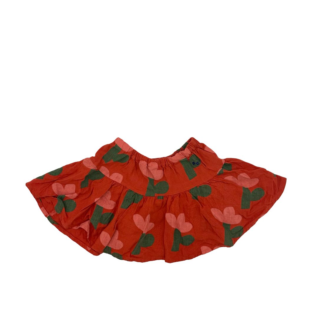 Bobo Choses red floral skirt, 4-5 years