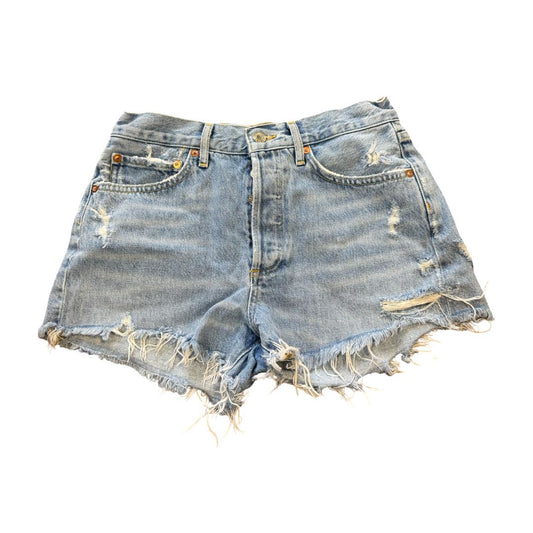 Agolde Parker Vintage Cut Off Denim Shorts in Light Blue Wash, 28