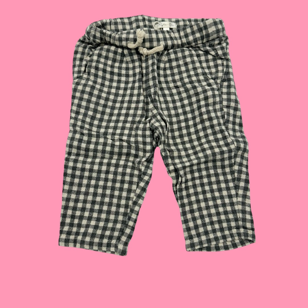Rylee + Cru  gingham pants, 6-12m