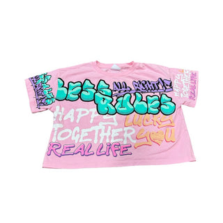 Zara Pink Graffiti T-Shirt, 9 years
