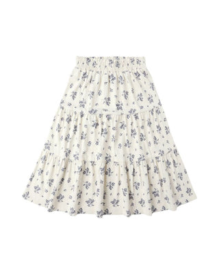 Rylee + Cru Blue Floral Ruffle Tiered Midi Skirt Brand New with Tags, 4-5 years