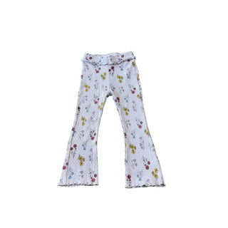 Zara Purple w/flowers flared leggings, 3 years