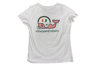 Vineyard Vines White T-Shirt with Whale Graphic, M