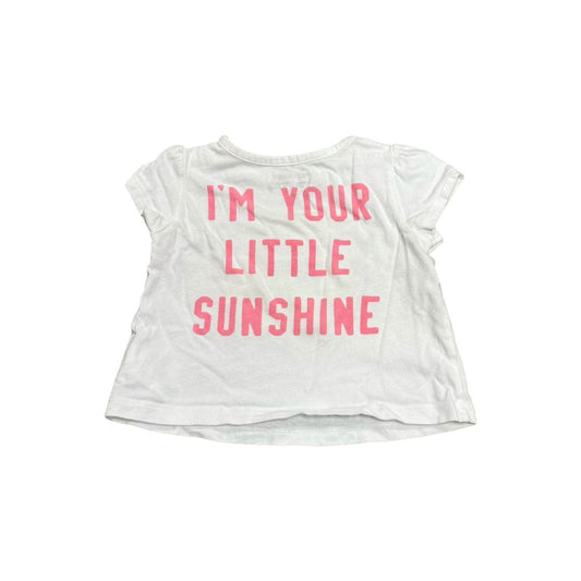 Gap White T-Shirt with Sunshine Graphic, 3-6 months