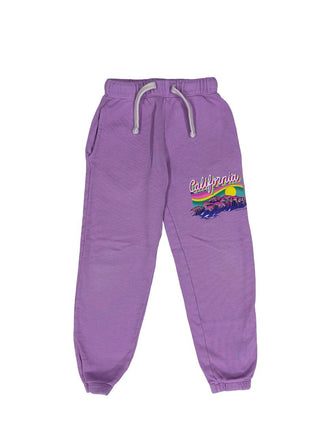 California Vintage Purple Sweatpants with Wave Graphic, 8 years