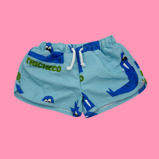Hugo loves Tiki swim shorts, 12m