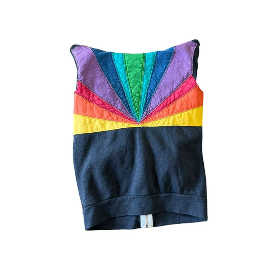 Aviator Nation Black Zip Up with Rainbow on the Back, 8 years
