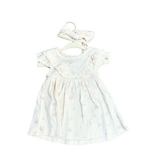 Quincy Mae Sleeveless ruffle dres and knotted headband new with tags, 3-6 months