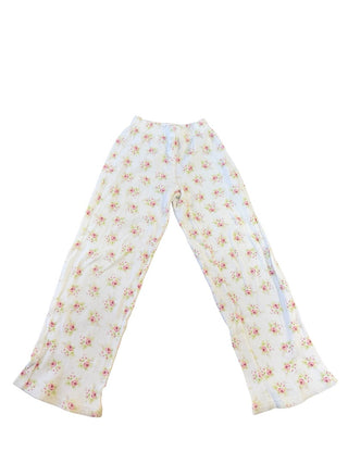Katie J White waffle w/floral pants, 8-10 years (Small)