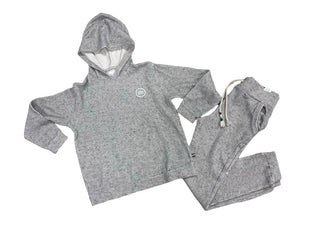 Sol Angeles Grey waffle set with hooded sweatshirt and sweatpants, 10 years