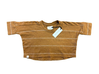 Bacabuche Brown striped boxy tee-shirt, 2-3 years