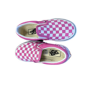 Vans Pink Checkered Slip Ons, 12 big kid