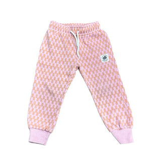 Cotton On Pink and Orange Check Sweatpants, 3 years