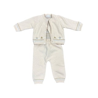 Mayoral Beige Romper with Cardigan, 4-9 months