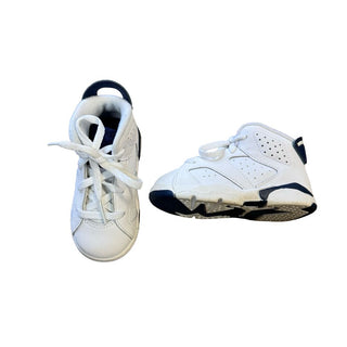 Nike White and Navy Jordan Shoes, 6 little kid