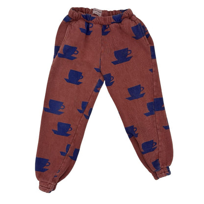 Bobo Choses rust w/blue cups sweat set, 6-7 years