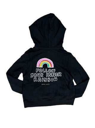 Spiritual Gangster Black Hoodie with Rainbow Graphics, 8 years