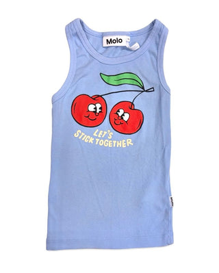 Molo Cherry Graphic Blue Tank Top, 5-6 years