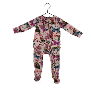 Posh Peanut pink butterfly sleeper, 3-6 months