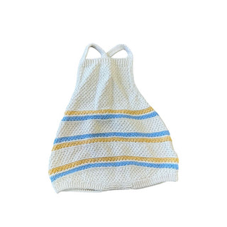 Zara Cream, Yellow, Blue Knit Romper, 9-12 moths