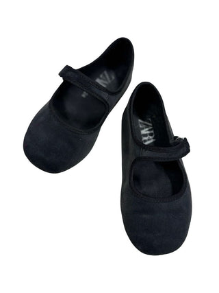 Zara Black Faux-Suede Mary Jane Style Shoes, 24 EU