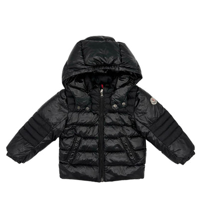 Moncler black puffer jacket, 12-18 months