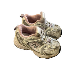 New Balance Silver and Baby Pink Shoes, 5 little kid
