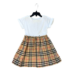 Burberry Dress with White T-Shirt Top and Plaid Pleated Skirt, 3 years