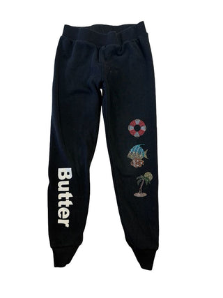 Butter Black Sweatpants with Nautical/Beach Gems, 7 years