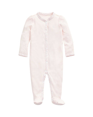 Ralph Lauren Floral-Trim Footed Onesie, 3 months