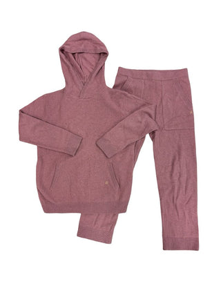 Bonpoint Dusty rose pink sweatshirt with hood and sweatpants, 8 years