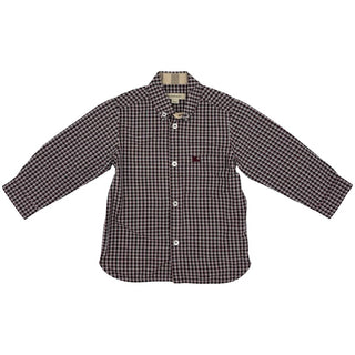 Burberry red/black plaid dress shirt, 2 years