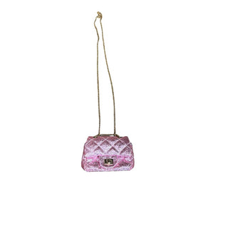CMK Pink Sparkly Purse with Gold Shoulder Chain Strap, o/s