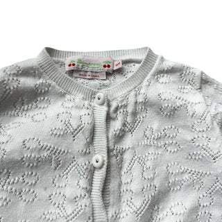 Bonpoint White cherry cardigan, 18 months